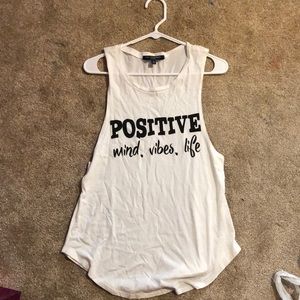 white graphic tank top